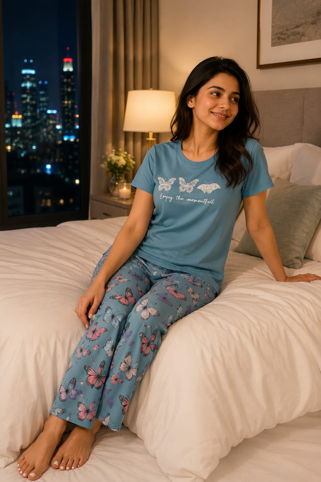 Multi Colours Butterfly Night Wear