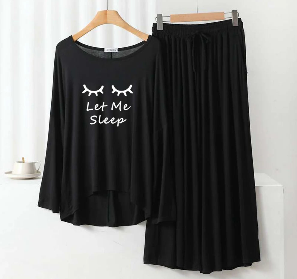 Deep Black Round Neck Plazzo Set