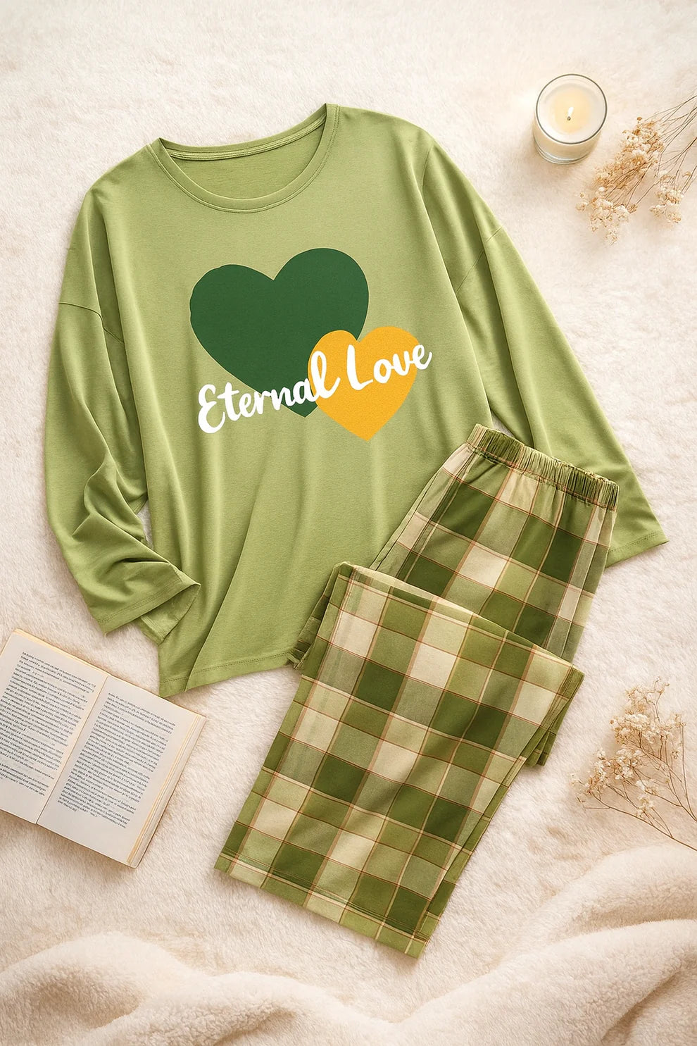 Eternal Love Round Neck Plazzo PJ Set