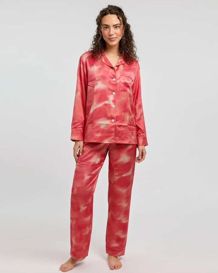 Premium Pure Linen Pajama Suit – Rose Dusk